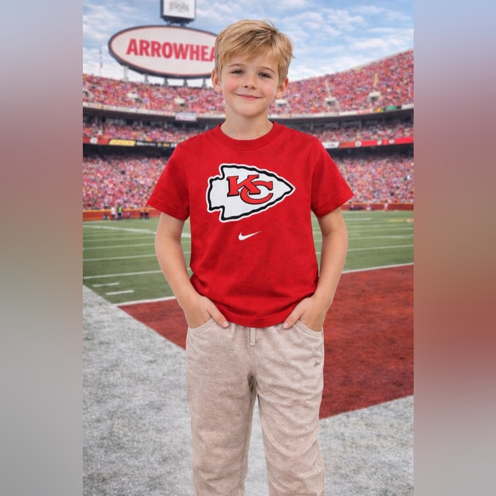 Kids’  Kansas City KC Chiefs Nike Red Primary Logo T-Shirt Size 5/6